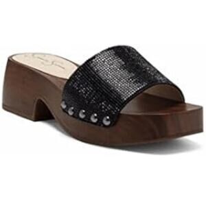 Jessica Simpson Black Embellished Clogs Sandals NIB size 7.5
